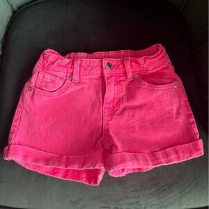 Cat & Jack Neon Bright Pink Girls Denim Shorts